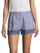 Parker Iman Embroidered Striped Shorts