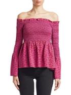 A.l.c. Agra Ruched Off-the-shoulder Peplum Top