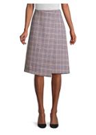 Boss Vemia Faux-wrap Houndstooth Check Skirt