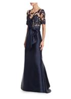 Badgley Mischka Lace Sleeve Gown