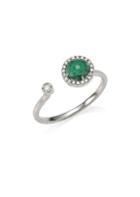 Meira T Emerald, Diamond & 14k White Gold Wrap Ring