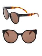 Prada 55mm Round Cat Eye Sunglasses
