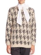 Brunello Cucinelli Cashmere-blend Boucle Houndstooth Sweater