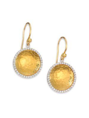 Gurhan Hourglass Diamond & 24k Yellow Gold Small Drop Earrings