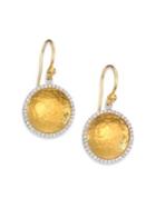 Gurhan Hourglass Diamond & 24k Yellow Gold Small Drop Earrings