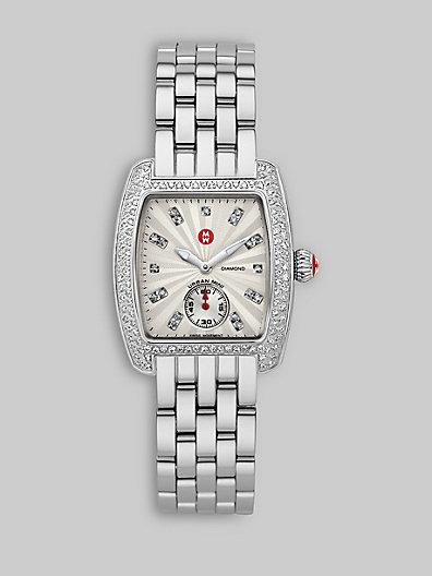 Michele Watches Urban Mini Diamond Stainless Steel Watch