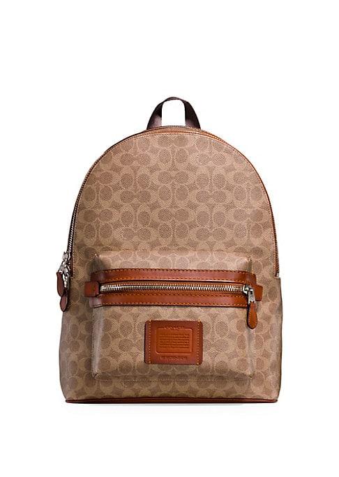 Coach Academy Signature Coated Canvas Backpack