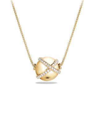 David Yurman Solari Pendant Necklace With Diamonds In 18k Yellow Gold