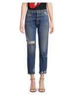Ao.la By Alice + Olivia Amazing High Rise Distressed Button Fly Jeans