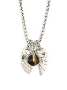 John Hardy Classic Chain Tigers Eye & Sterling Silver Pendant Necklace