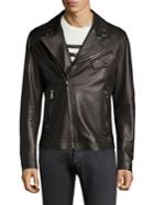 Versace Collection Eyelet Leather Bomber Jacket