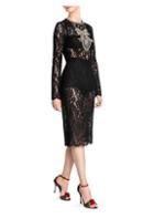Dolce & Gabbana Long Sleeve Lace Embroidered Dress
