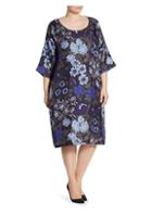 Marina Rinaldi, Plus Size Plus Voyage Delicato Silk Floral Bell-sleeve Dress