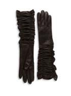 Alexander Mcqueen Ruched Leather Gloves