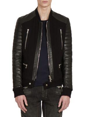 Balmain Leather Zipper Jacket