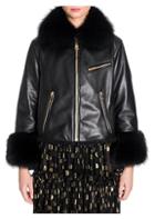 Dolce & Gabbana Raccoon Fur-trim Leather Jacket