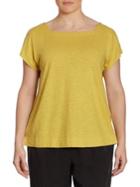 Eileen Fisher, Plus Size Square Neck Cropped Top