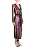 Attico Sequined Colorblock Wrap Dress