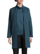 Eileen Fisher Open Front Wool Blend Coat