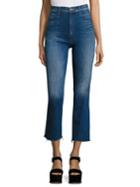 Mother The Hustler High-rise Frayed Cropped Flared Jeans