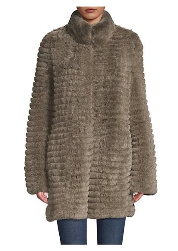 Glamourpuss Rex Rabbit Fur Knit Coat