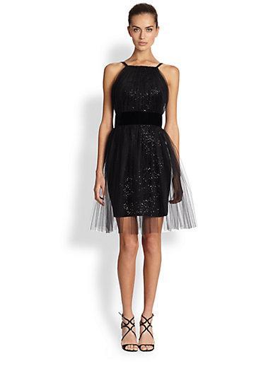 Notte By Marchesa Tulle, Sequin & Velvet Dress