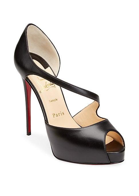 Christian Louboutin Catchy Two 120 Leather Peep Toe Pumps