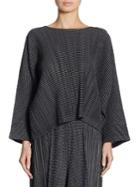 Pleats Please Issey Miyake Pleated Striped Top
