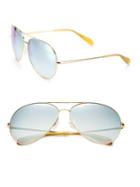 Oliver Peoples Sayer 63mm Gradient Mirrored Aviator Sunglasses