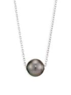 Mikimoto 10mm Black Cultured Pearl & 18k White Gold Pendant Necklace