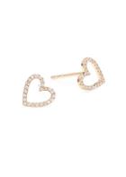 Ef Collection 14k Rose Gold & Diamond Heart Stud Earrings