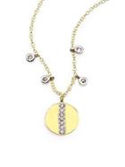 Meira T Diamond & 14k Yellow Gold Disc Pendant Necklace