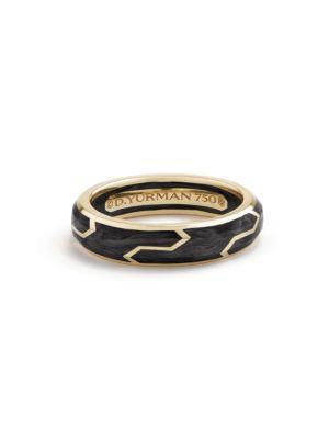 David Yurman Forged Carbon 18k Yellow Gold Band Ring
