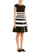 Carolina Herrera Striped Pleated Dress