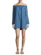 7 For All Mankind Chambray Bell-sleeve Dress