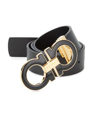 Salvatore Ferragamo Oversized Double Gancini Leather Belt