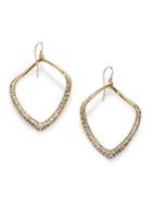 Alexis Bittar Miss Havisham Liquid Crystal Kite Drop Earrings/goldtone