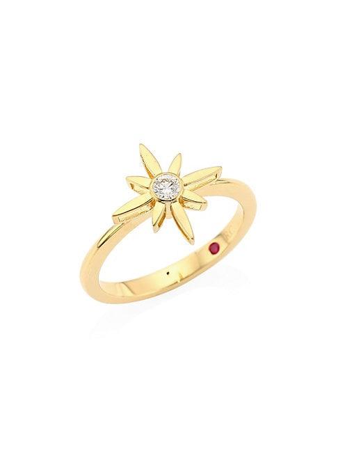 Roberto Coin Princess Cinderella 18k Yellow Gold & Diamond Star Ring