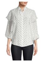 Saloni Chloe Polka Dot Silk Top