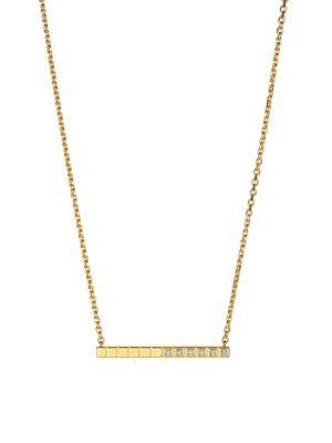 Chopard Ice Cube Diamond & 18k Yellow Gold Pendant Necklace