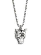 Gucci Silver Wolf Pendant Necklace
