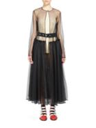 Givenchy Belted Full-skirt Tulle Coat