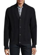 Luciano Barbera Cotton Ribbed Knit Cardigan