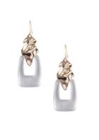 Alexis Bittar Crumpled Goldtone Cutout Lucite Wire Earrings