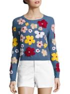 Alice + Olivia Lucca Floral Embroidered Sweater