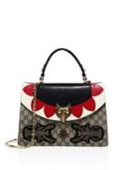 Gucci Medium Embellished Gg Supreme & Leather Top Handle Bag