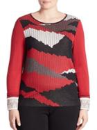 Stizzoli, Plus Size Camo Knit Sweater