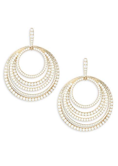 Adriana Orsini Eclectic 18k Goldplated Silver & Cubic Zirconia Multi-circle Drop Earrings