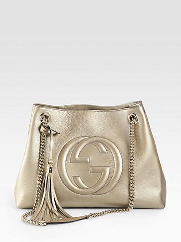 Gucci Soho Metallic Leather Shoulder Bag