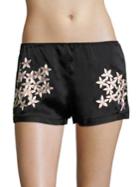 Natori Petals Silk Charmeuse Embroidered Shorts